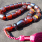 38 gr Komboloi Rosary 22 Beads 12x12 mm Indonesian Red Bluish Amber for Healing TU18