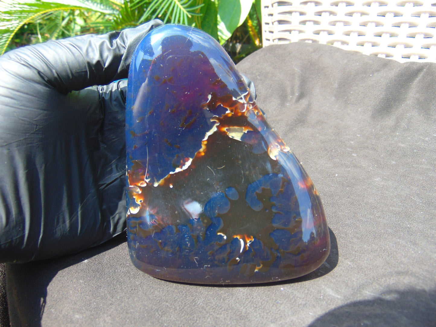 305 gram Blue polished Indonesian  Amber for Healing AR159