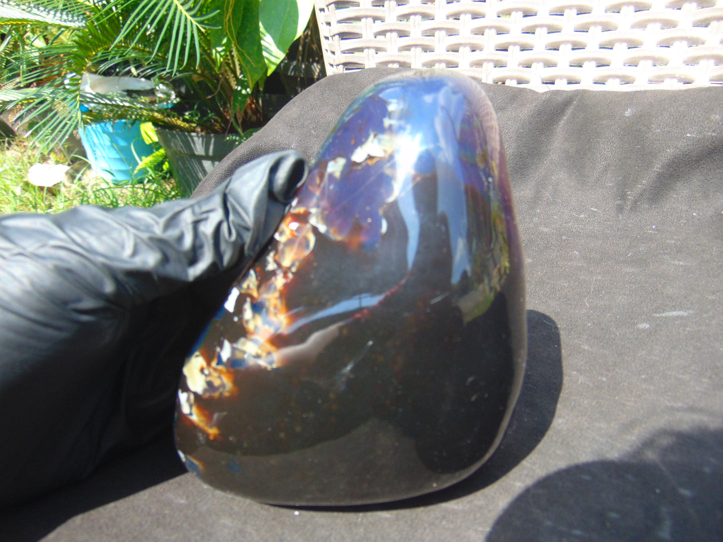 305 gram Blue polished Indonesian  Amber for Healing AR159