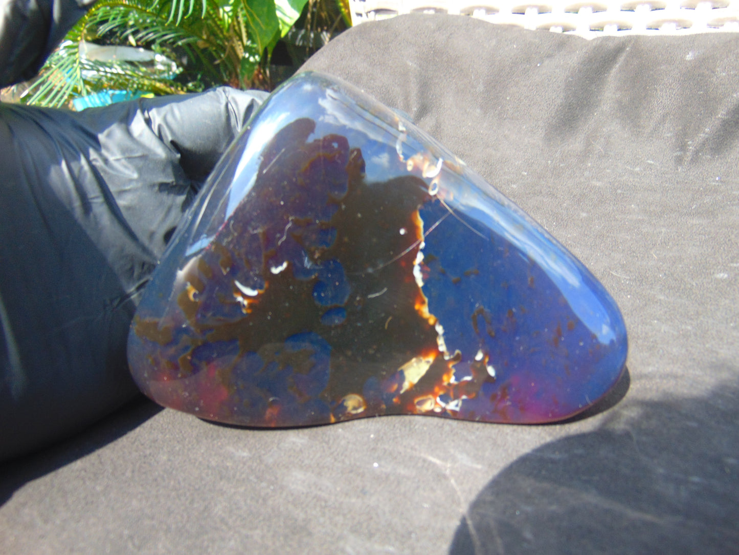 305 gram Blue polished Indonesian  Amber for Healing AR159