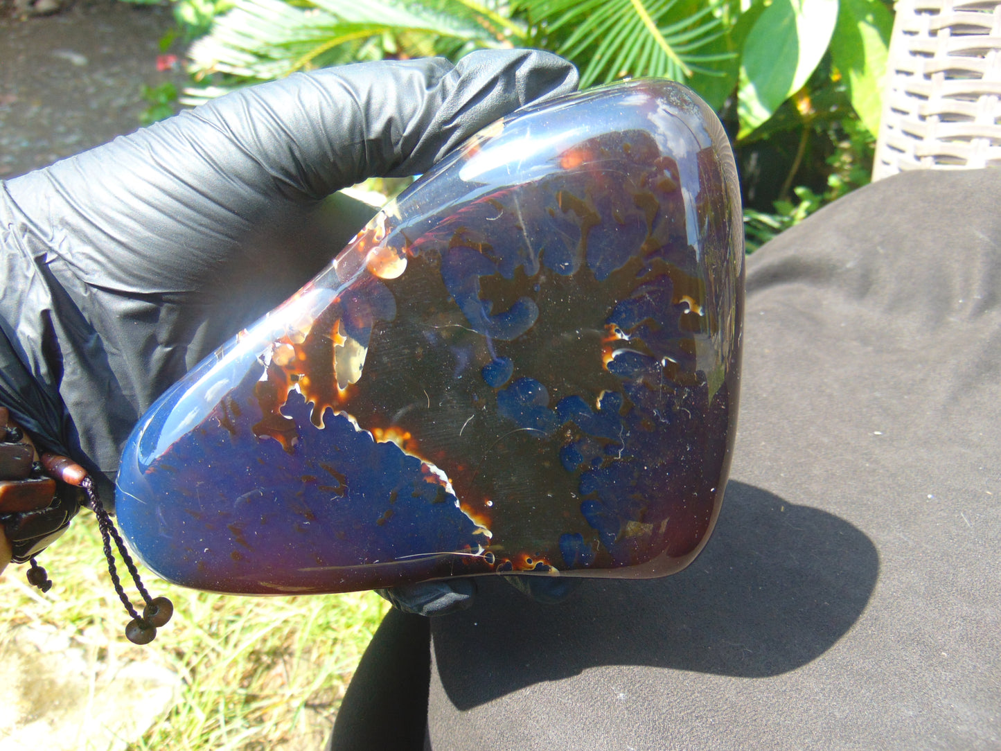305 gram Blue polished Indonesian  Amber for Healing AR159