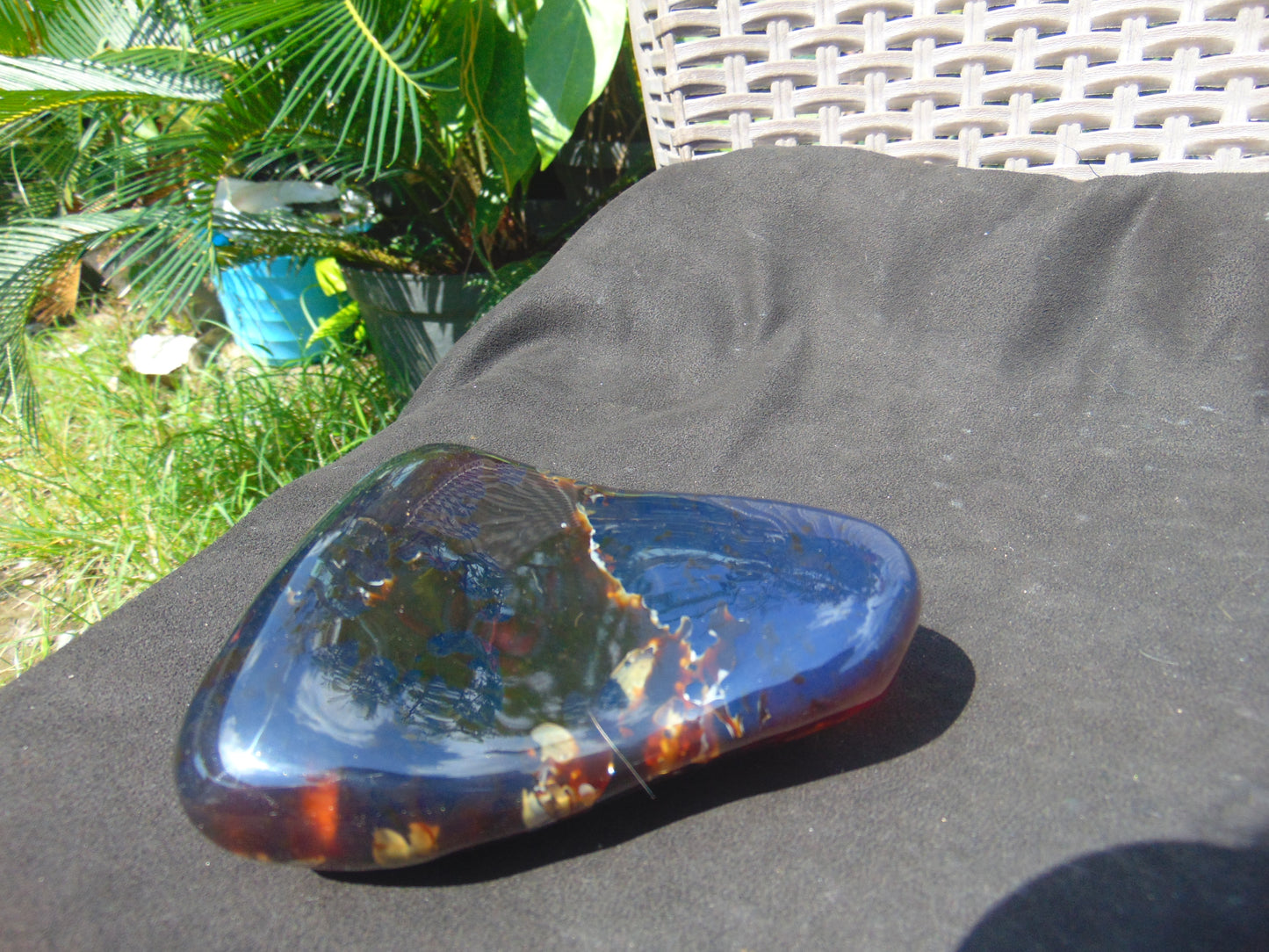 305 gram Blue polished Indonesian  Amber for Healing AR159