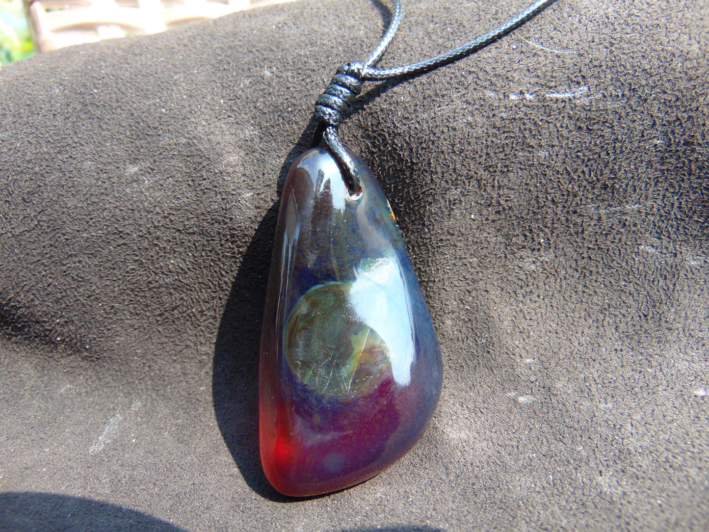 27 gr Big Pendant Indonesian Purple Red Amber for Healing PEY44