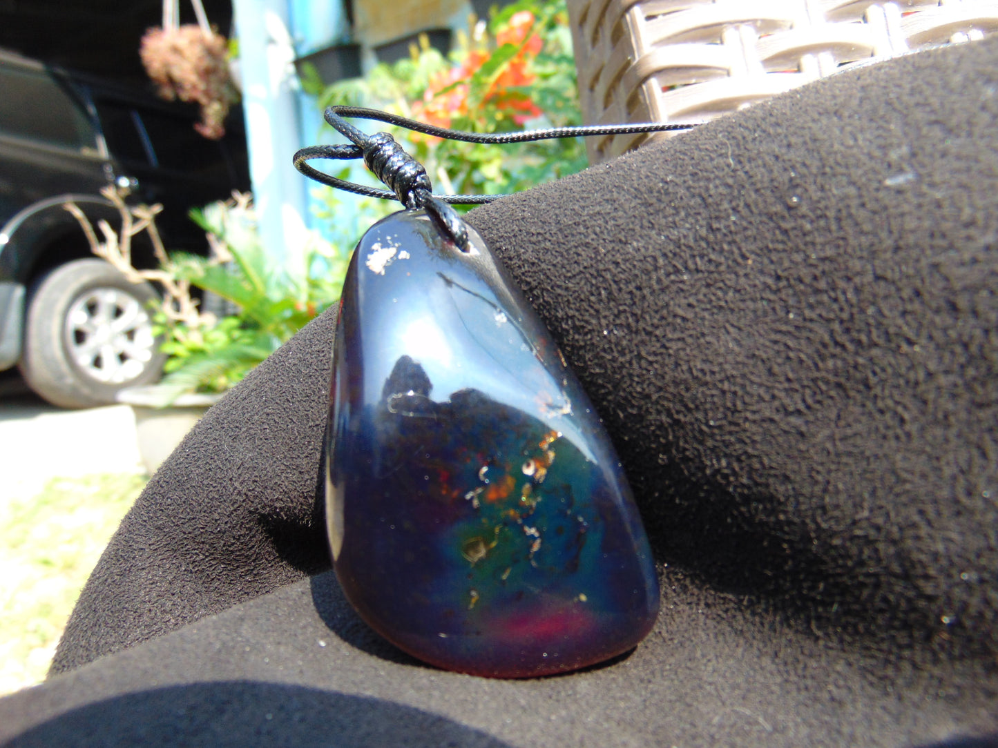27 gr Big Pendant Indonesian Purple Red Amber for Healing PEY44