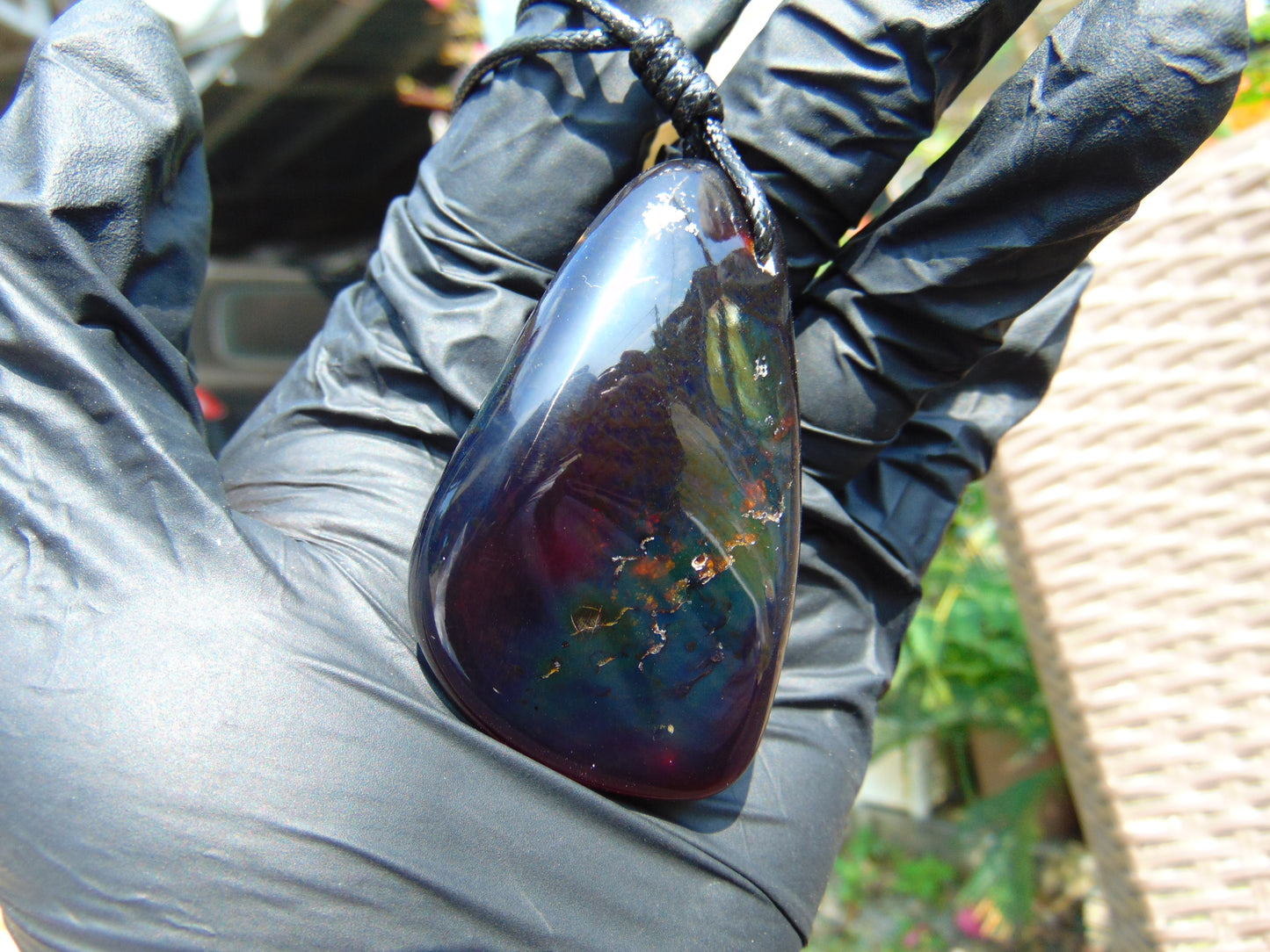 27 gr Big Pendant Indonesian Purple Red Amber for Healing PEY44