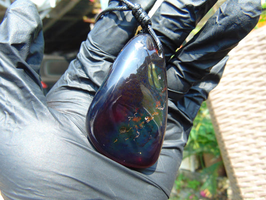 27 gr Big Pendant Indonesian Purple Red Amber for Healing PEY44