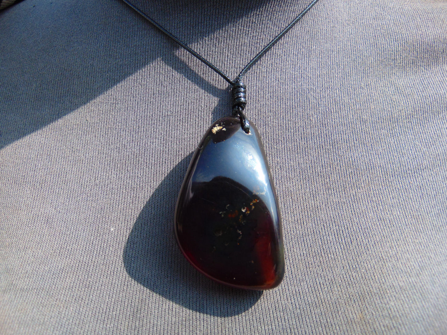 27 gr Big Pendant Indonesian Purple Red Amber for Healing PEY44