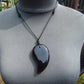 Natural Indonesian Blue Amber Pendant Magatama, 30 gram Amber Comma Pendant,Unique Statement Gift for Men Women 26A10