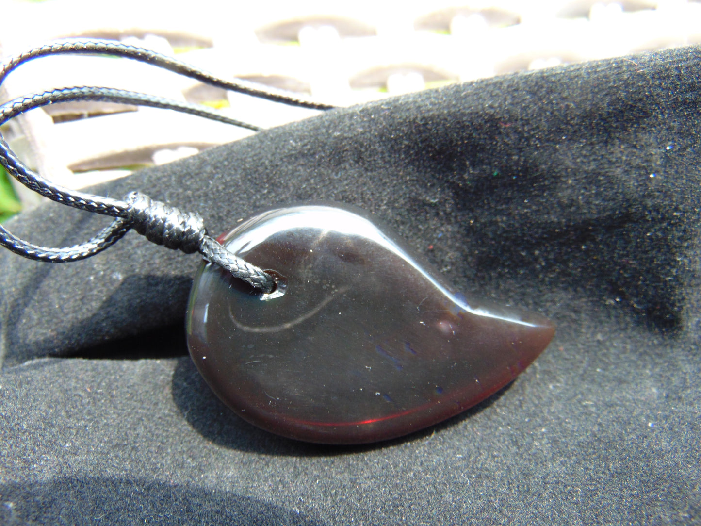 Natural Indonesian Amber Pendant Magatama, 14 gram Amber Comma Pendant,Unique Statement Gift for Men Women 26A11