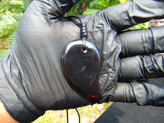 Natural Indonesian Amber Pendant Magatama, 14 gram Amber Comma Pendant,Unique Statement Gift for Men Women 26A11