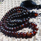 73 gram 108 Beads 9 mm Rosary Mala Buddha for Yoga and Meditation Indonesian Dark Red Amber for Healing MB19