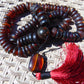 129 gram 108 Beads Rosary Mala Buddha for Yoga and Meditation Indonesian Dark Red Amber for Healing MR6