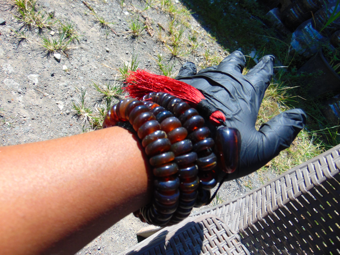 129 gram 108 Beads Rosary Mala Buddha for Yoga and Meditation Indonesian Dark Red Amber for Healing MR6
