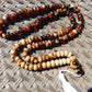 52 gram 108 Beads Rosary Mala Buddha for Yoga and Meditation Indonesian Zebra White Amber for Healing MR4