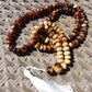 52 gram 108 Beads Rosary Mala Buddha for Yoga and Meditation Indonesian Zebra White Amber for Healing MR4