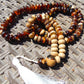 52 gram 108 Beads Rosary Mala Buddha for Yoga and Meditation Indonesian Zebra White Amber for Healing MR4