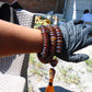 123 gram 108 Beads Rosary Mala Buddha for Yoga and Meditation Indonesian Mix Red Blue Amber for Healing MR5