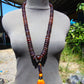 123 gram 108 Beads Rosary Mala Buddha for Yoga and Meditation Indonesian Mix Red Blue Amber for Healing MR5