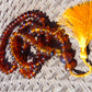 77 gram 108 Beads Rosary Mala Buddha for Yoga and Meditation Indonesian Yellow Blue Amber for Healing MR10