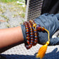77 gram 108 Beads Rosary Mala Buddha for Yoga and Meditation Indonesian Yellow Blue Amber for Healing MR10