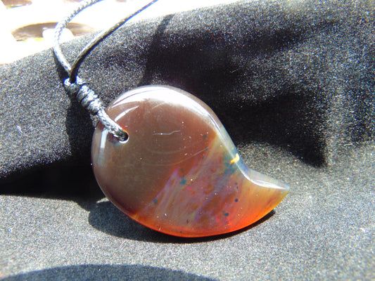 Natural Indonesian Amber Pendant Magatama, 7 gram Amber Comma Pendant,Unique Statement Gift for Men Women 26A57