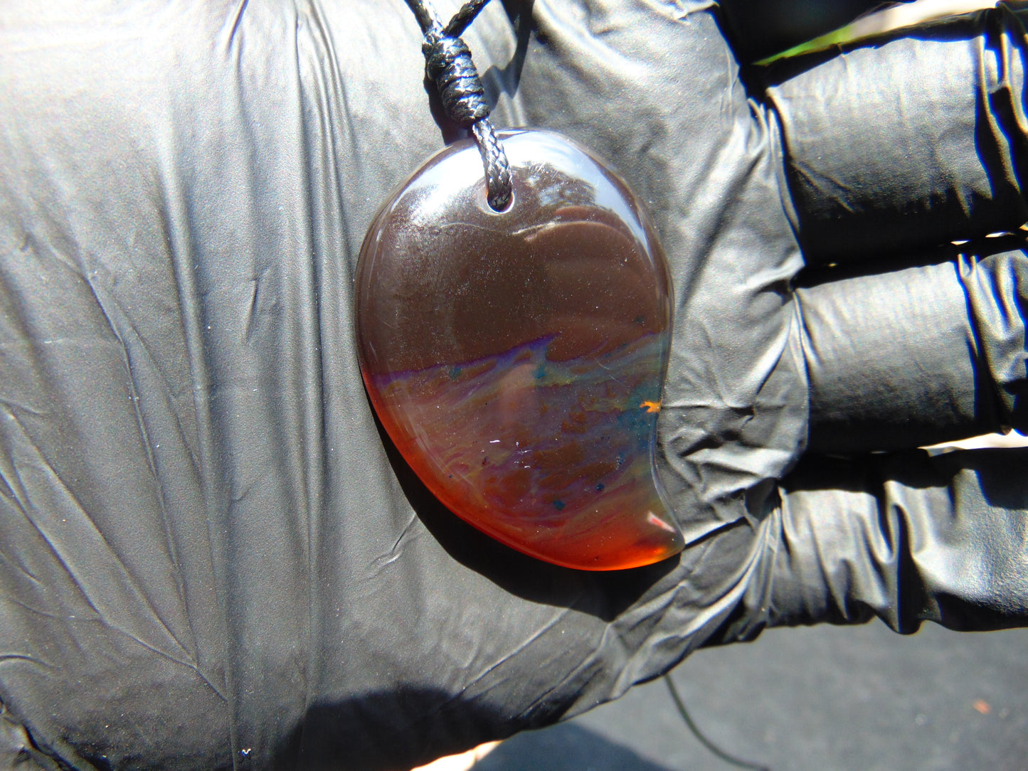 Natural Indonesian Amber Pendant Magatama, 7 gram Amber Comma Pendant,Unique Statement Gift for Men Women 26A57