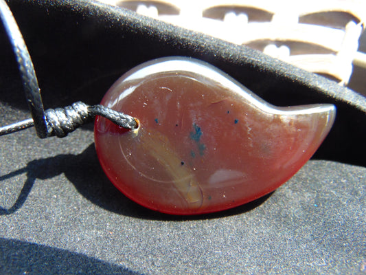 Natural Indonesian Amber Pendant Magatama, 17 gram Amber Comma Pendant,Unique Statement Gift for Men Women 26A13