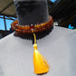 74 gram 108 Rosary Mala Buddha for Yoga and Meditation Indonesian Yellow Bluish Amber for Healing M401