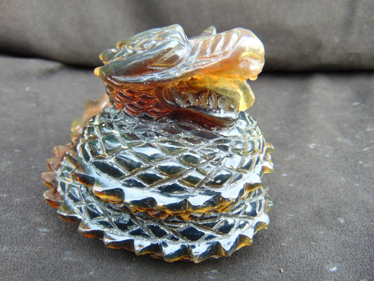 219 gr Dragon 3D carving Indonesian Amber for Healing D3D1