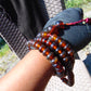 78 gram 108 Beads Rosary Mala Buddha for Yoga and Meditation Indonesian Red Bluish Amber for Healing MR7