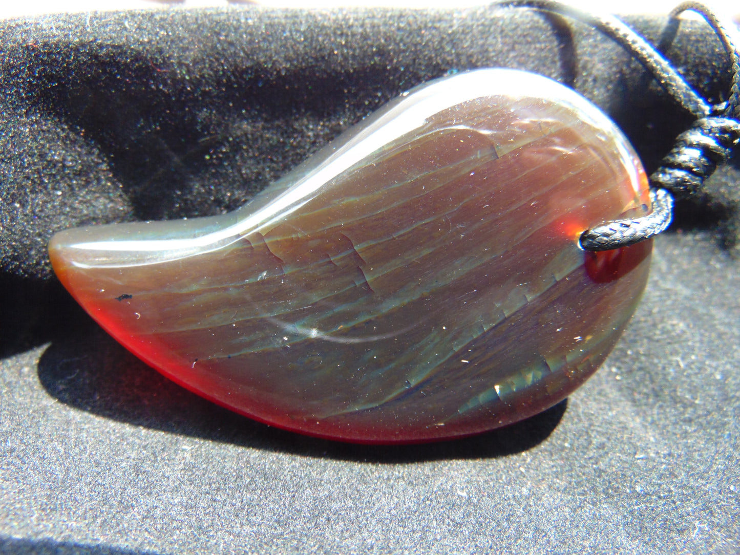 Natural Indonesian Crystal Amber Pendant Magatama, 31 gram Amber Comma Pendant,Unique Statement Gift for Men Women 26A08