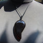 Natural Indonesian Crystal Amber Pendant Magatama, 31 gram Amber Comma Pendant,Unique Statement Gift for Men Women 26A08