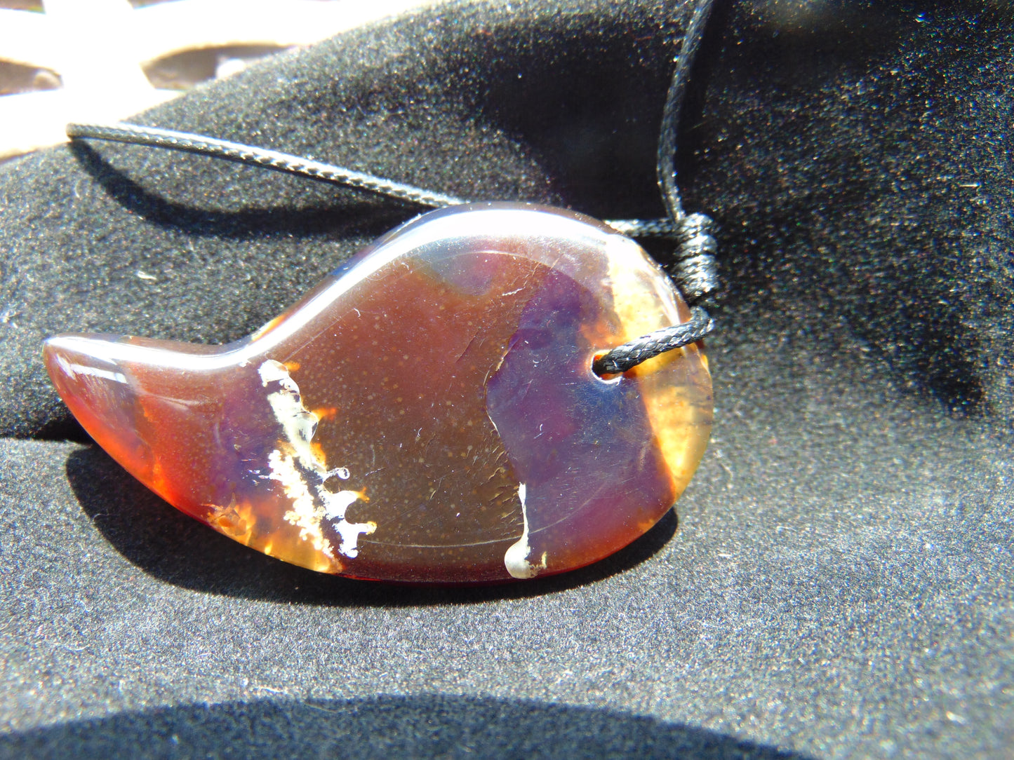 Natural Indonesian Amber Pendant Magatama, 11 gram Amber Comma Pendant,Unique Statement Gift for Men Women 26A51