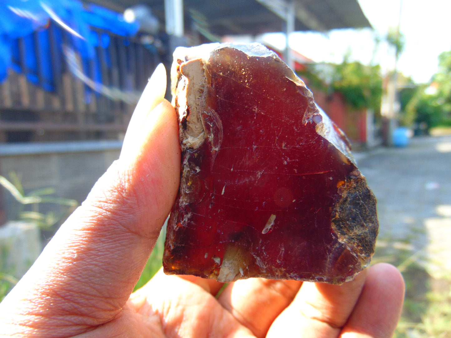 91 gram Rough Raw Indonesian Blue Amber for Healing AGRB114
