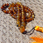 58 gram 81 Rosary Mala Buddha for Yoga and Meditation Indonesian Yellow Blue Amber for Healing BT04
