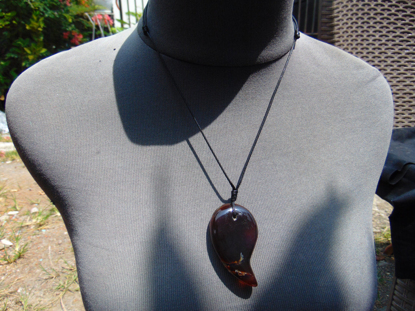 Natural Indonesian Amber Pendant Magatama, 11 gram Amber Comma Pendant,Unique Statement Gift for Men Women 26A51