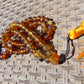58 gram 81 Rosary Mala Buddha for Yoga and Meditation Indonesian Yellow Blue Amber for Healing BT04