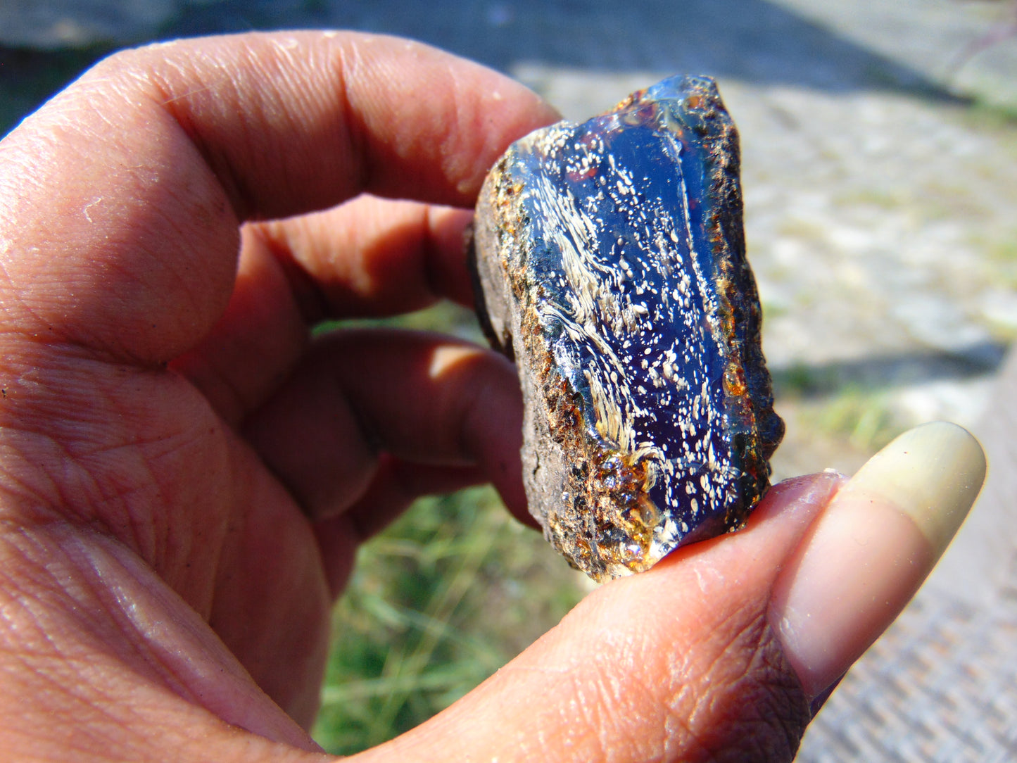 17 gram Rough Raw Indonesian Blue Amber for Healing AGRB103