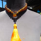 58 gram 81 Rosary Mala Buddha for Yoga and Meditation Indonesian Yellow Blue Amber for Healing BT04