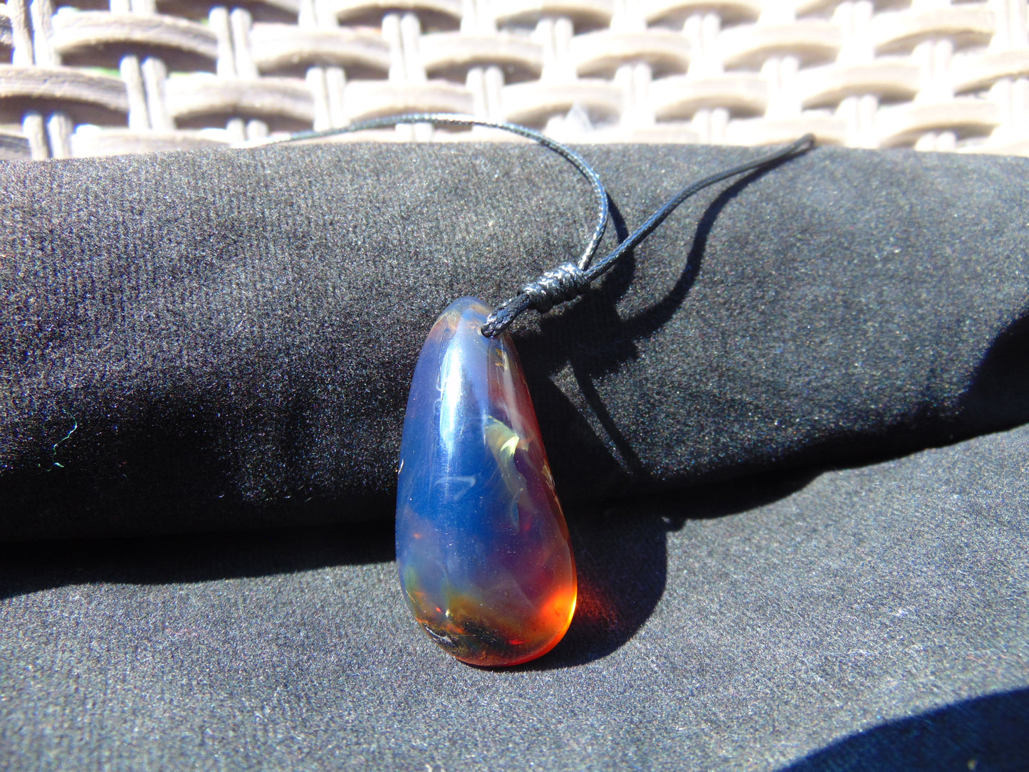 6 gram Teardrop Pendant Indonesian Blue Amber for Healing PBA110