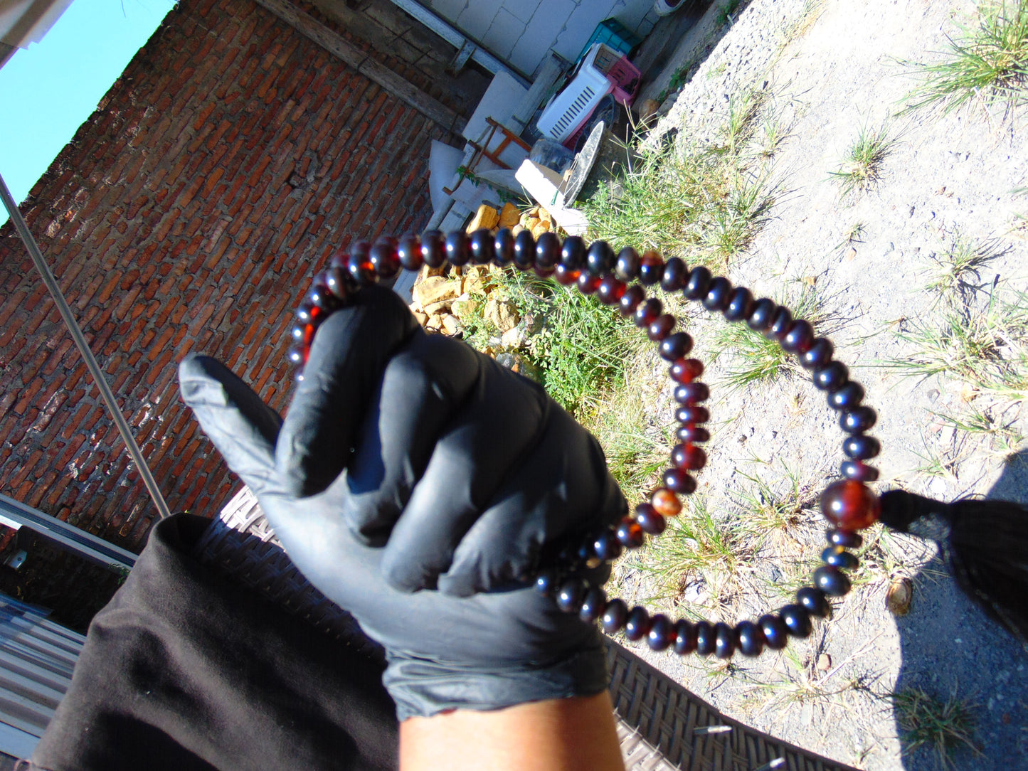 43 gram 108 Mala Buddha for Yoga and Meditation Indonesian Dark Red Amber for Healing AR708