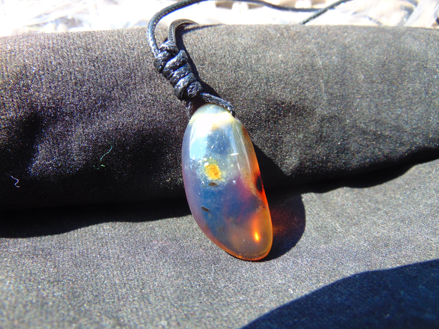 6 gram Teardrop Pendant Indonesian Blue Amber for Healing PB222