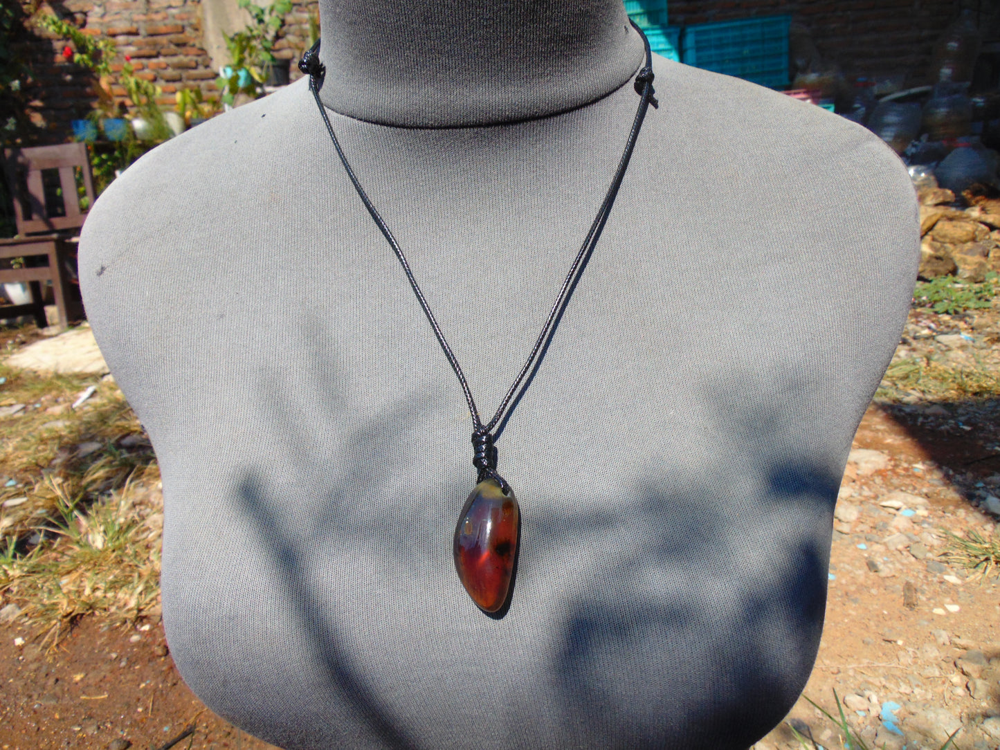 6 gram Teardrop Pendant Indonesian Blue Amber for Healing PB222