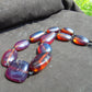167 gr 11 beads Big Necklace Indonesian blue Amber for Healing FRN14