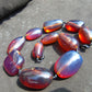 167 gr 11 beads Big Necklace Indonesian blue Amber for Healing FRN14