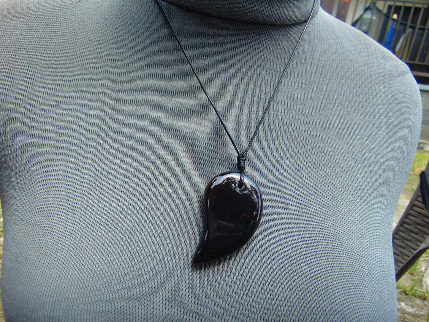 Natural Indonesian Amber Pendant Magatama, 7 gram Amber Comma Pendant,Unique Statement Gift for Men Women 26Y62