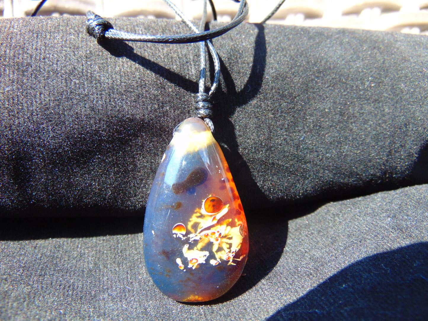 6 gram Teardrop Pendant Indonesian Blue Amber for Healing PB296