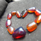 172 gr 11 beads Big Necklace Indonesian blue Amber for Healing FRN33