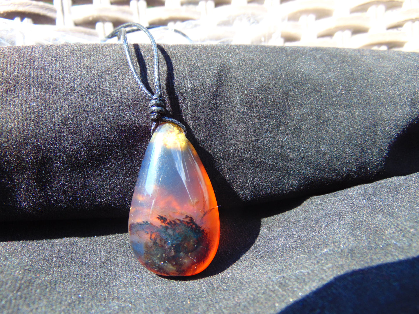 6 gram Teardrop Pendant Indonesian Blue Amber for Healing PB296