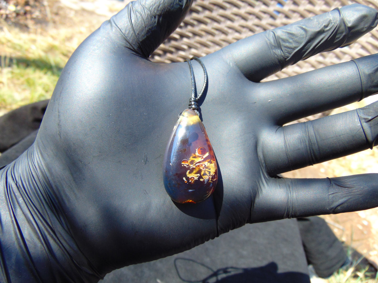 6 gram Teardrop Pendant Indonesian Blue Amber for Healing PB296